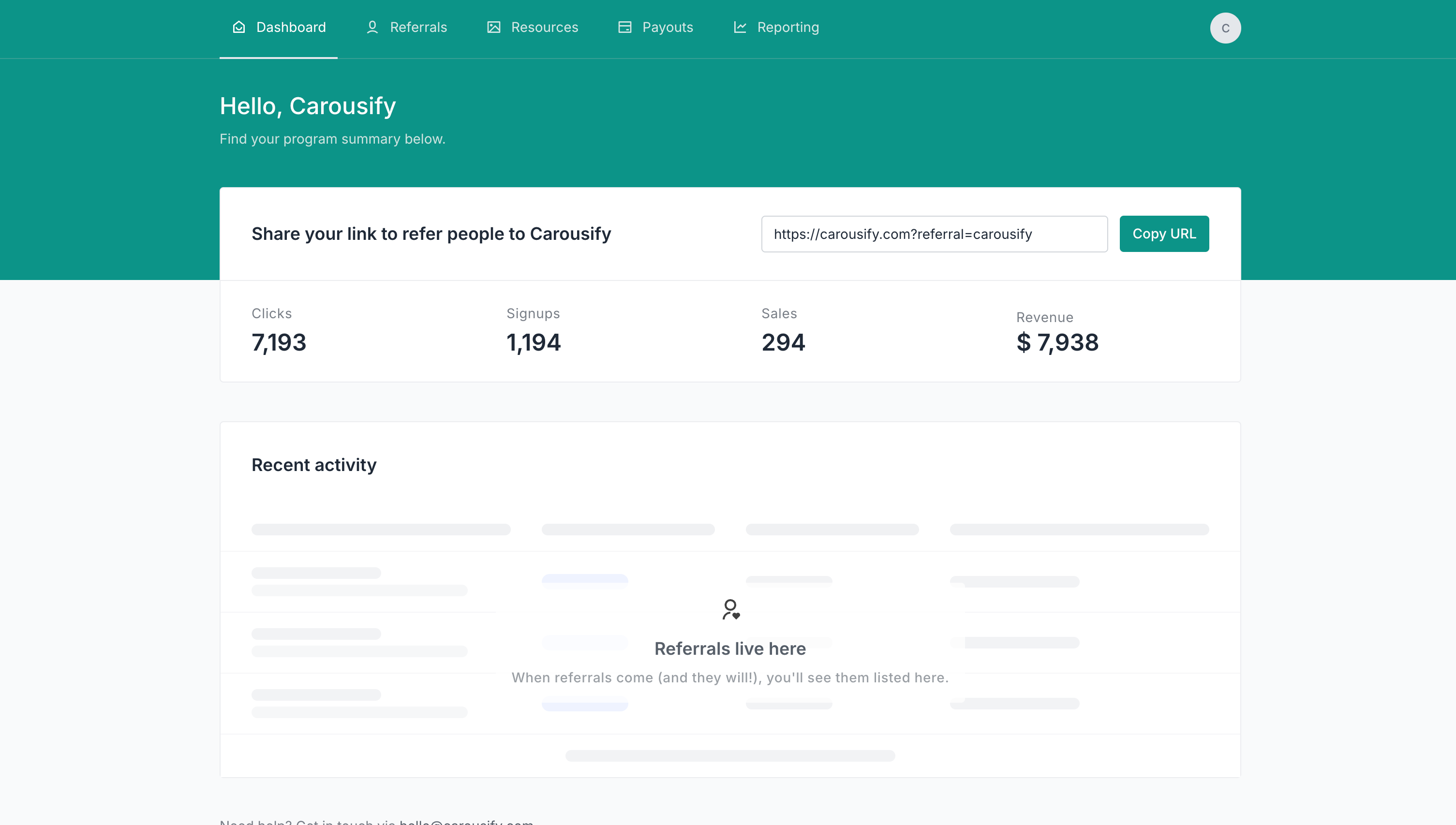 Carousify Affiliate Program